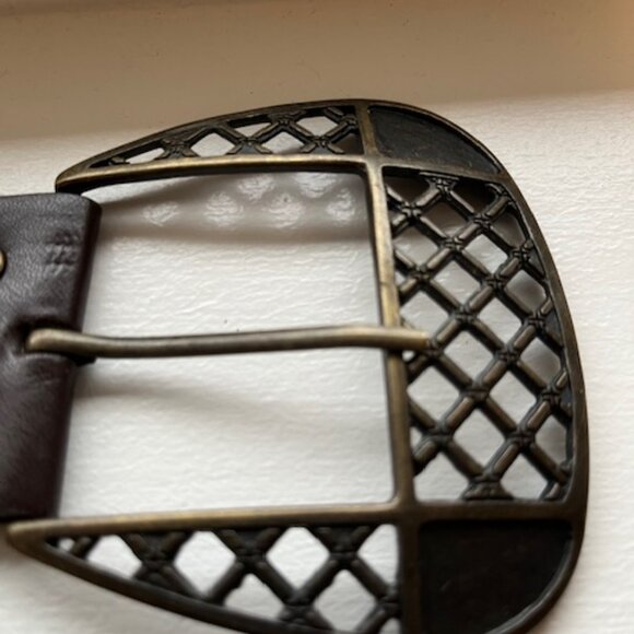 Western style leather belt with conchos. - Picture 2 of 5